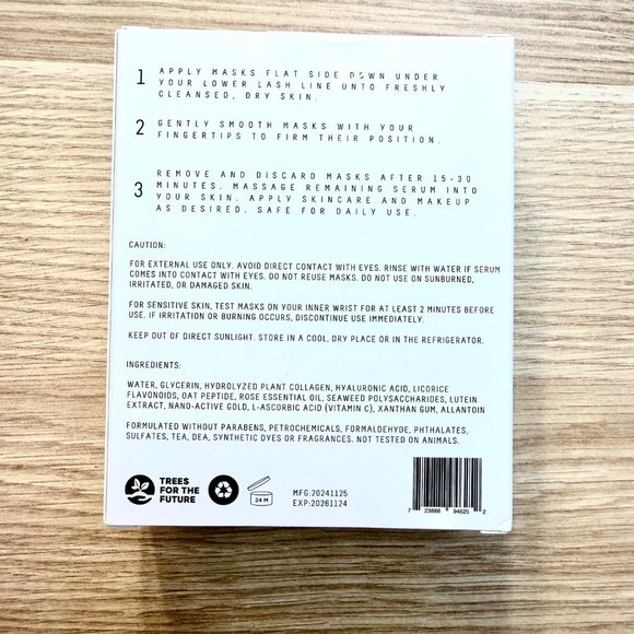 24K Gold Collagen Eye Masks Hydrate Calm Firm Skin Size 16 Pairs Beautology Lab - Picture 3 of 8